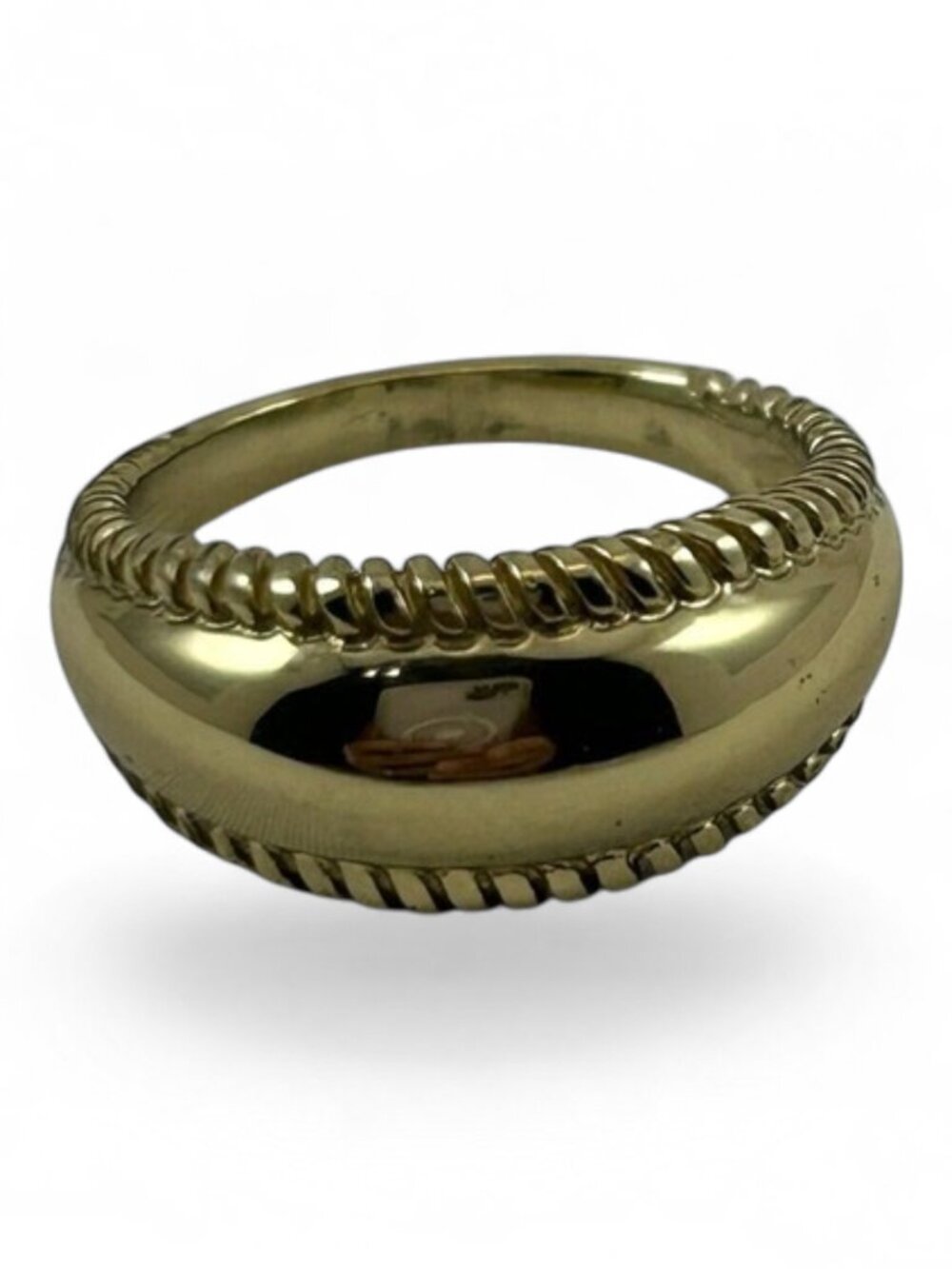CAROLYN POLLACK RELIOS Brass Rope Border Band Ring Size 6